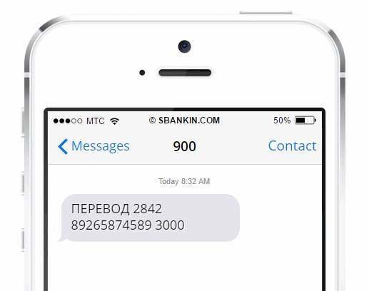 Перевод с карты Сбербанка на карту по смс